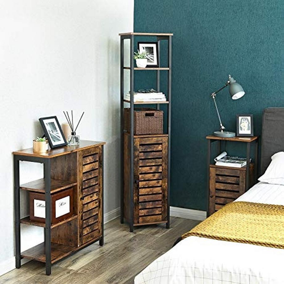 Pricenet Armoire de rangement haute industrielle rustique avec étagères  