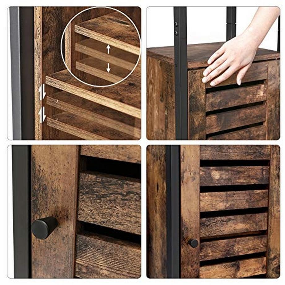 Pricenet Armoire de rangement haute industrielle rustique avec étagères  