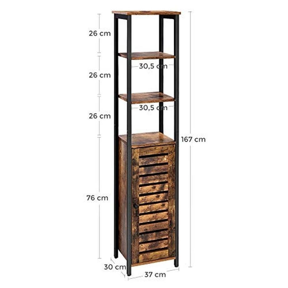 Pricenet Armoire de rangement haute industrielle rustique avec étagères  