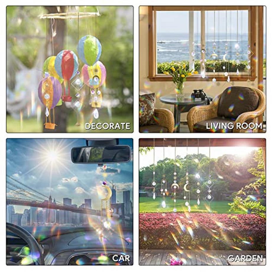 Alopini 6 Stück Sonnenfänger Kristall Fenster hängend Windspiel Regenbogen  