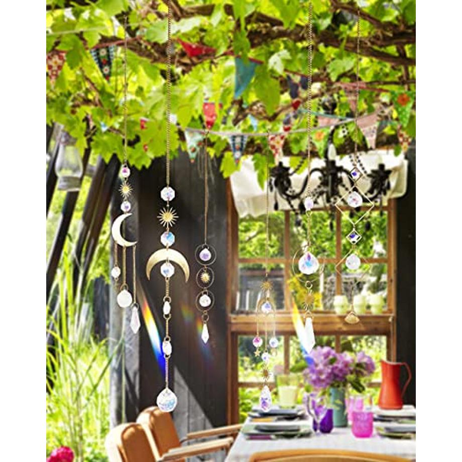 Alopini 6 Stück Sonnenfänger Kristall Fenster hängend Windspiel Regenbogen  