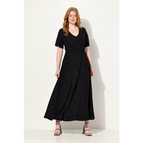 Ulla Popken  Abendkleid, A-Linie, Glanz-Effekt, Drpaierung 