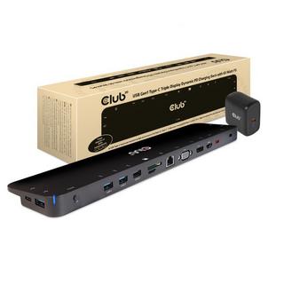 Club3D  CSV-1564-W65 station d'accueil USB 3.2 Gen 1 (3.1 Gen 1) Type-B Noir 