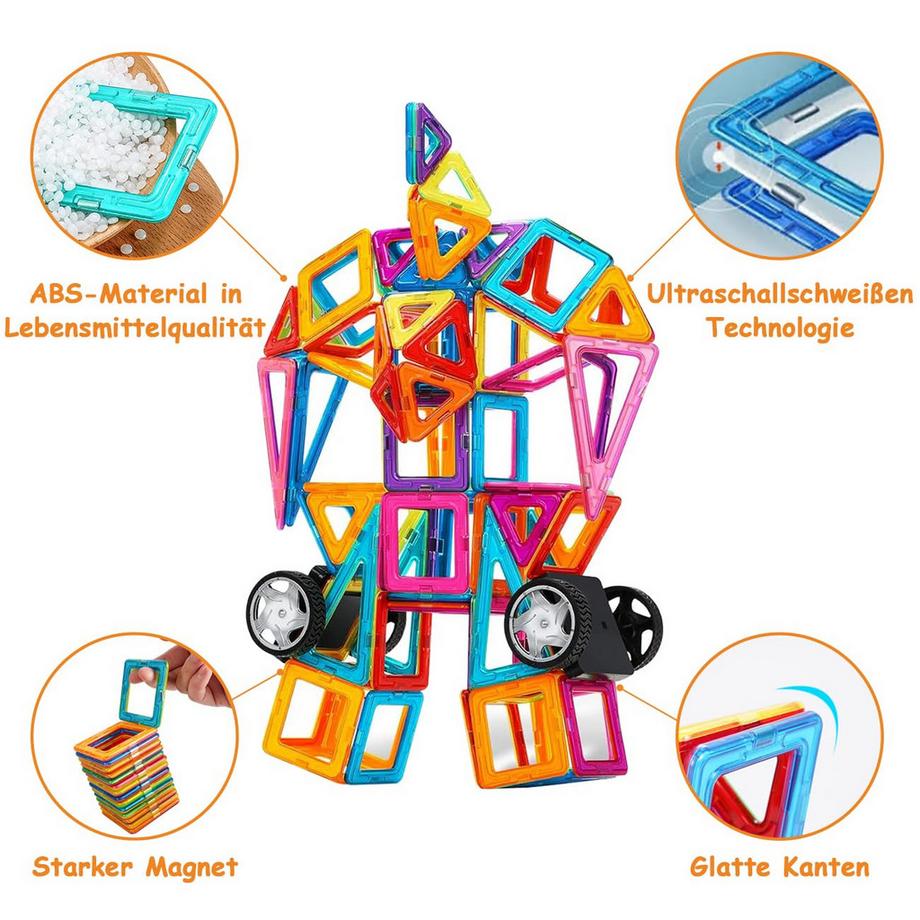 Activity-board  Magnetische Bauklötze 60 Stück, magnetisches Spielzeug Magnete für Geschenk 