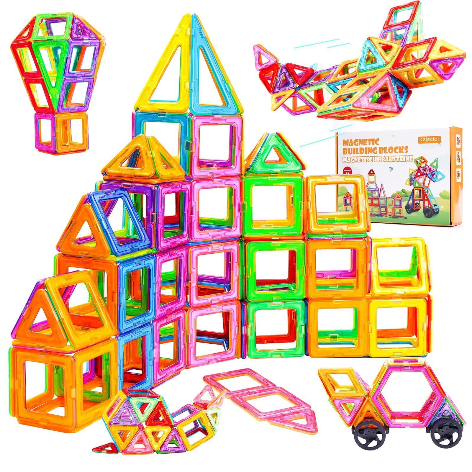 Activity-board  Blocs de construction magnétiques 60 pièces, jouets magnétiques, aimants pour cadeaux 