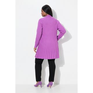 Ulla Popken Cardigan Plissettato Maglia Collo a Sciarpa Maniche Lunghe Taglio Svasato  