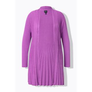 Ulla Popken Cardigan Plissettato Maglia Collo a Sciarpa Maniche Lunghe Taglio Svasato  