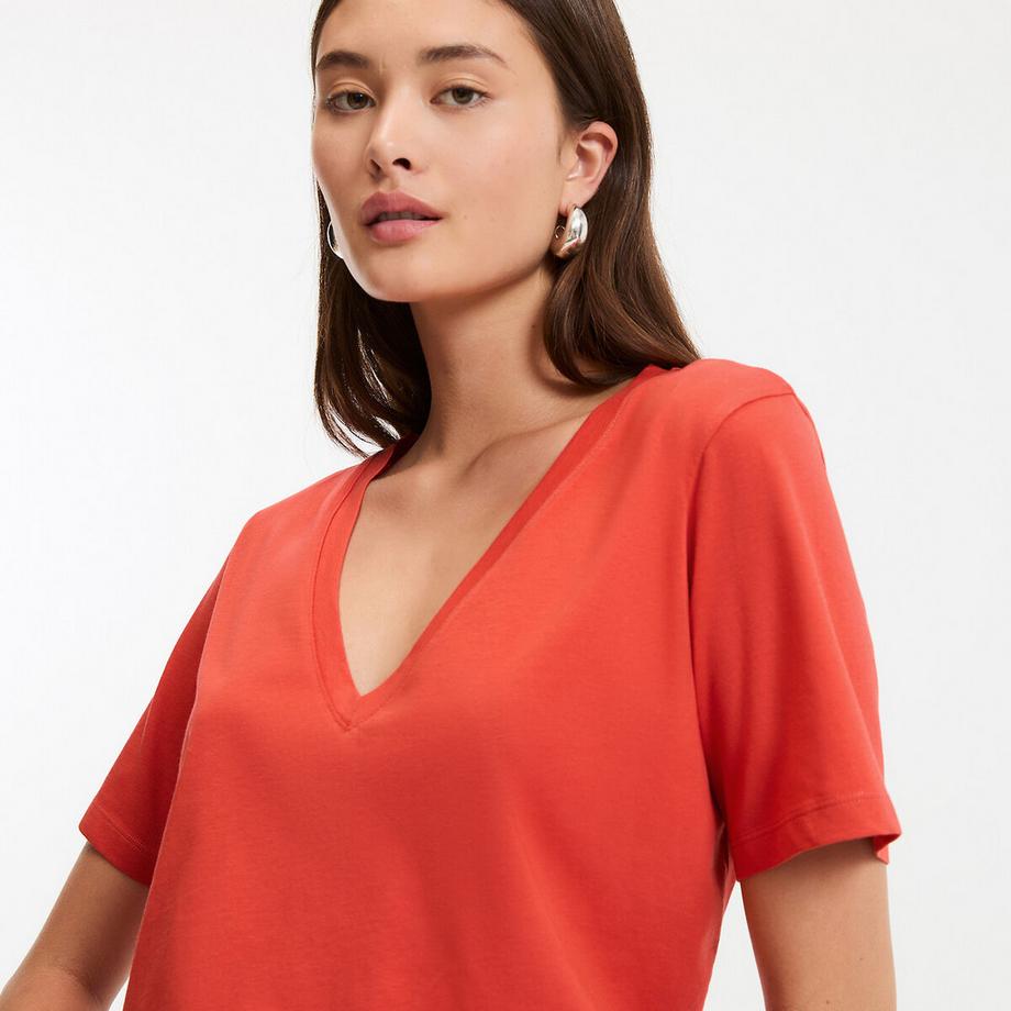 La Redoute Collections T-Shirt V-Ausschnitt  