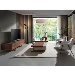 ANGEL CERDA Porta TV in noce e acciaio cromato  