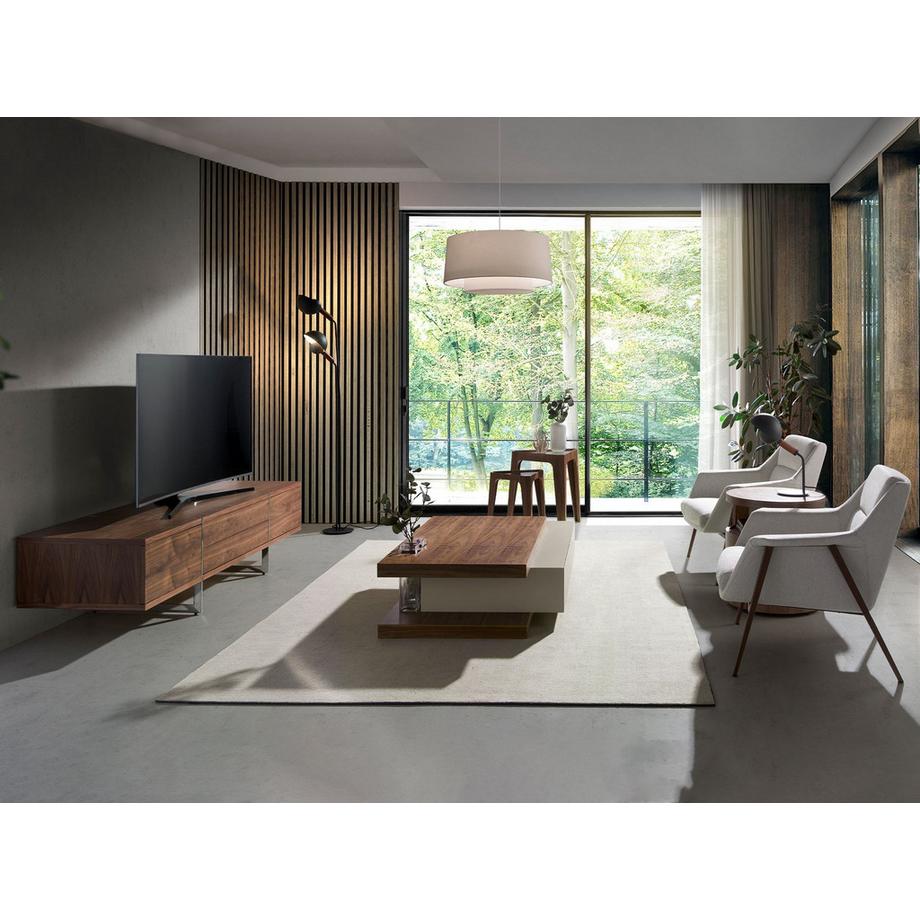 ANGEL CERDA TV-Ständer Nussbaum und verchromter Stahl  