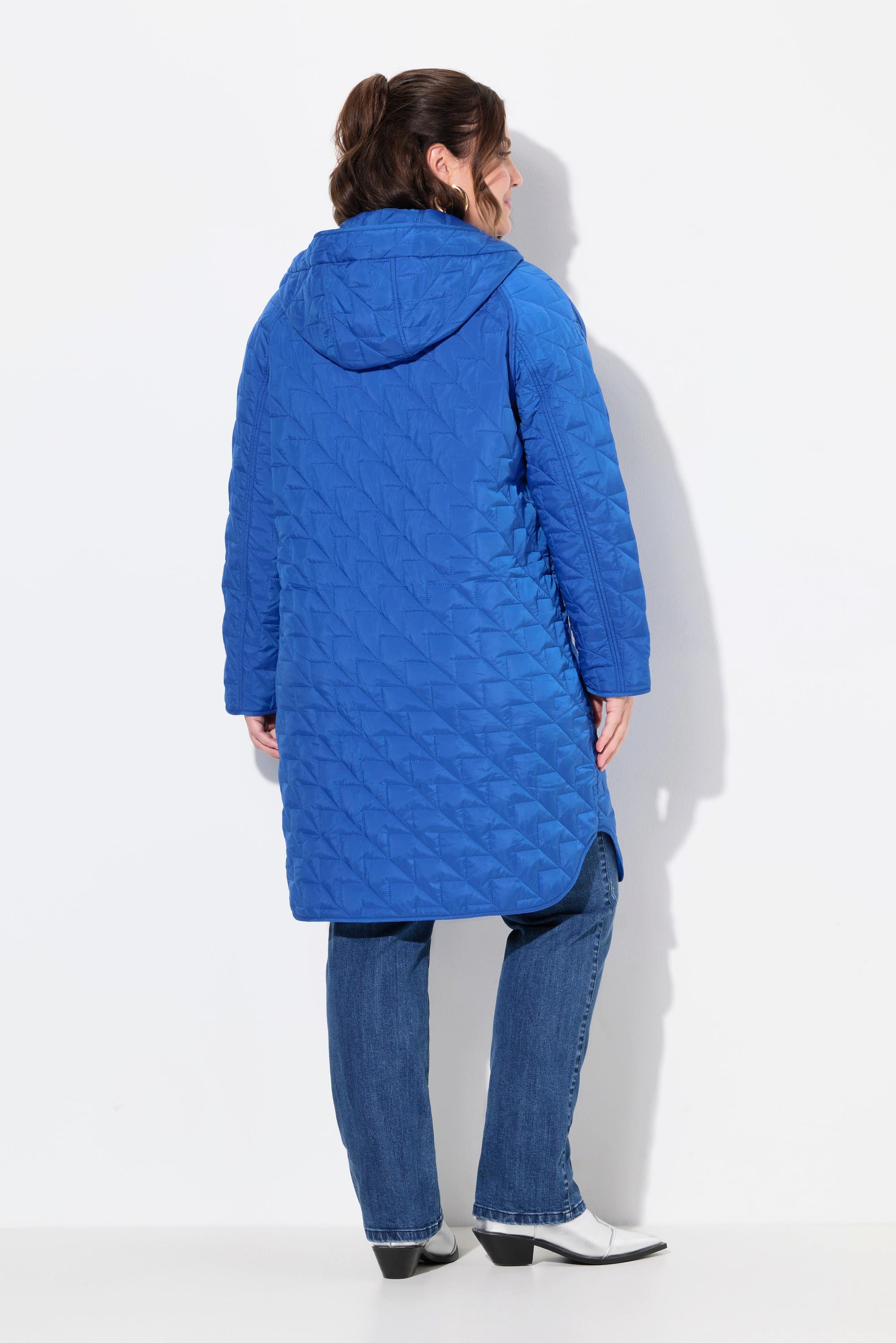 Ulla Popken Cappotto Trapuntato Leggero Idrorepellente con Cappuccio  