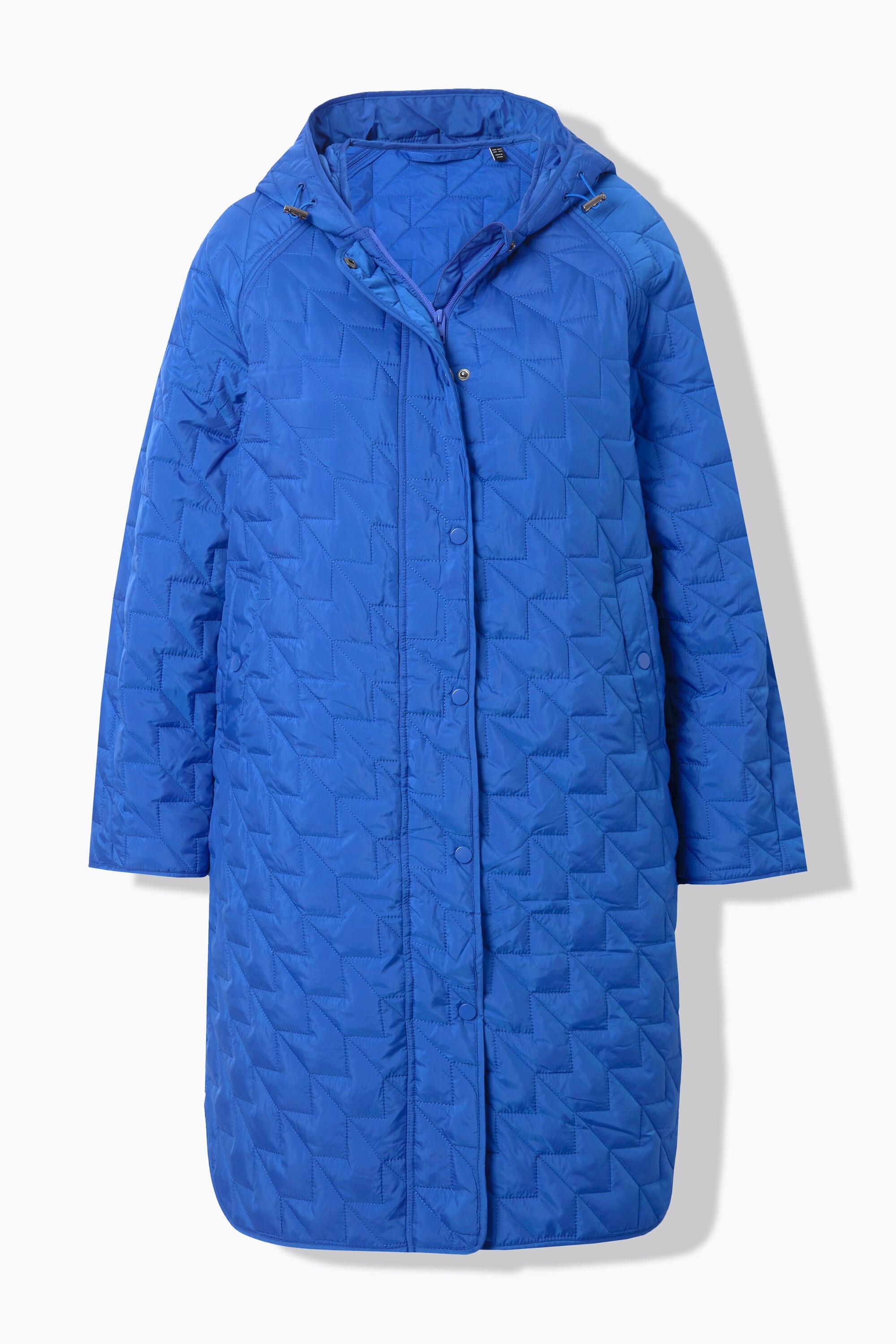 Ulla Popken Cappotto Trapuntato Leggero Idrorepellente con Cappuccio  