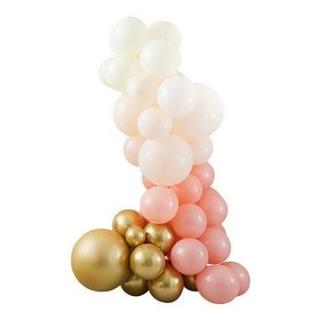 Set für Luftballongirlande Pfirsischfarbe & Gold