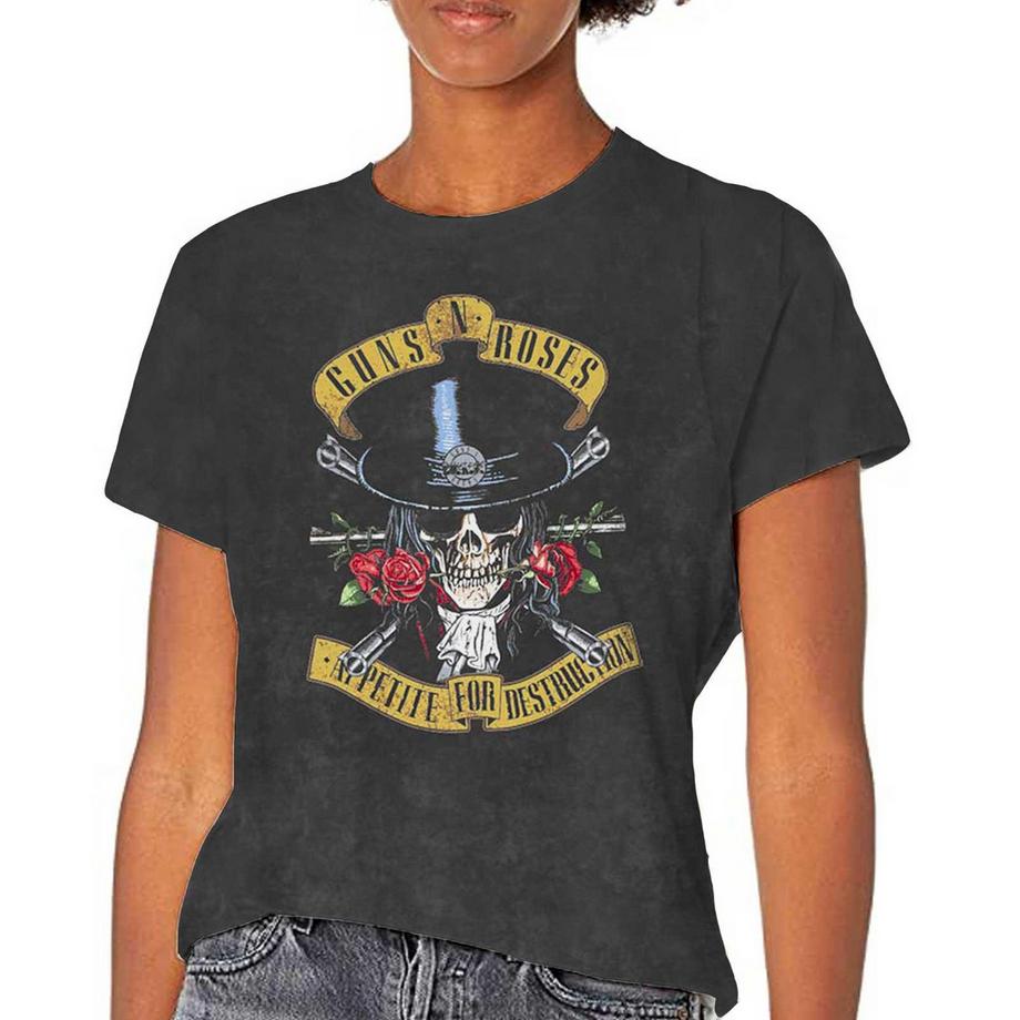 Guns N Roses Appetite Dip-Dye Logo Crâne T-Shirt  