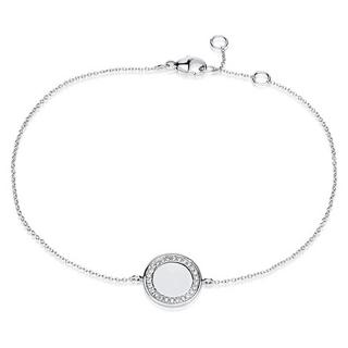 MUAU Schmuck  Bracelet 585/14K or blanc diamant 0,08ct. 18 cm 