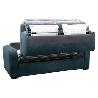 Vente-unique Canapé 3 places convertible express en tissu bleu - Couchage 140 cm - Matelas 22 cm - BEVIS  