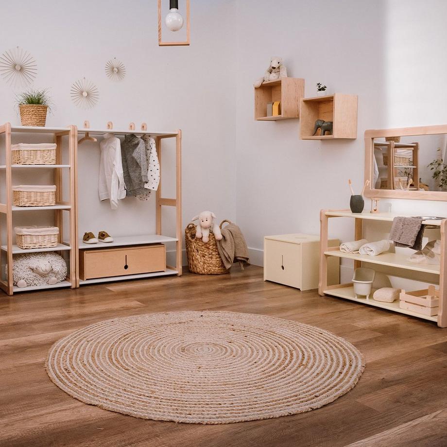 Montessori  Montessori Garderobe mit Regal und Maxi-Regal für Kinder 