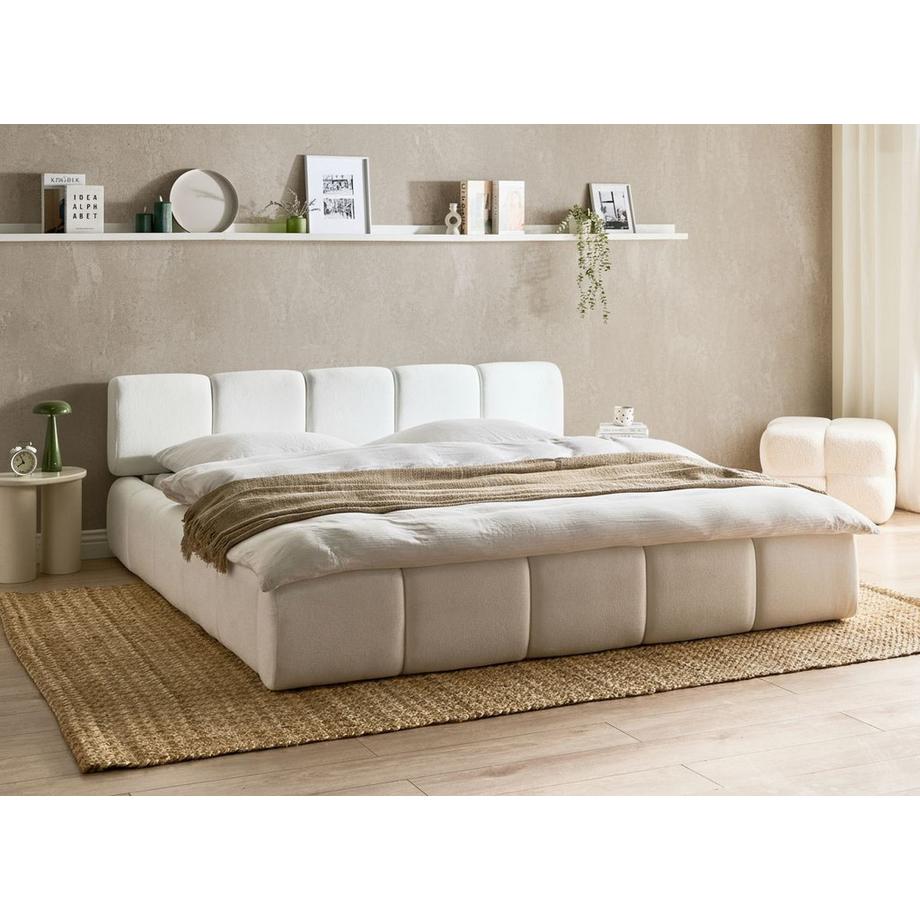 Beliani Bett mit Lattenrost aus Stoff Minimalistisch ORVILLE  