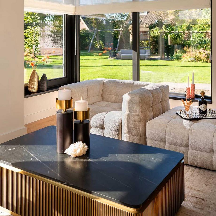 mutoni Couchtisch Ironville Marmor gold 140x80  