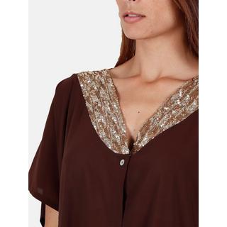 Admas  Tunica da spiaggia camicia Bright Sequins cioccolato 