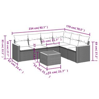 VidaXL set divano da giardino Polirattan  