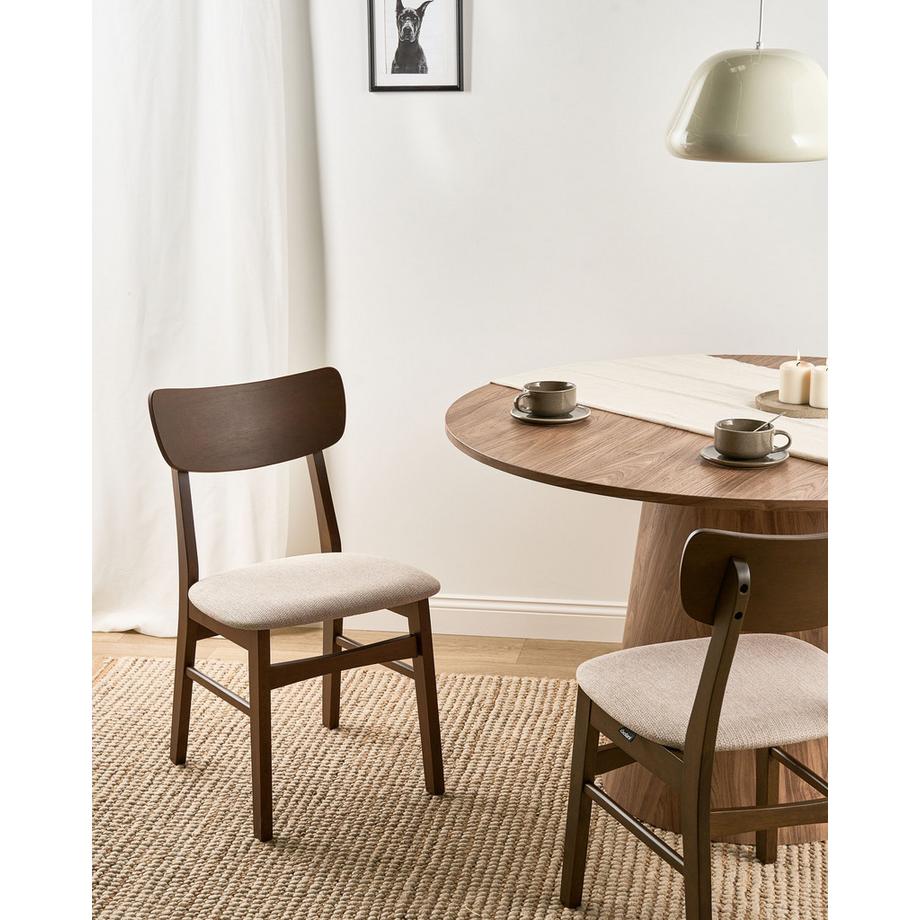 Beliani Lot de 2 chaises de salle à manger en Bois d'hévéa  ANOKA  