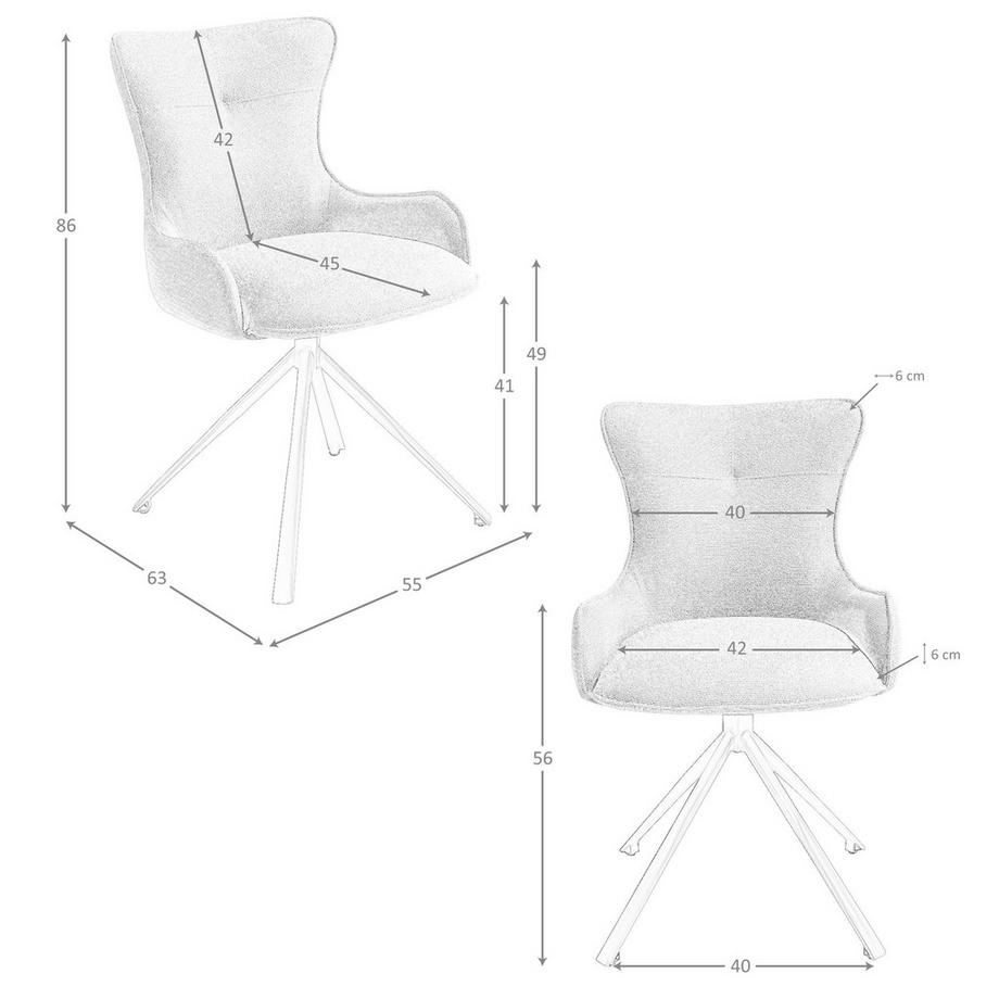ANGEL CERDA Chaise pivotante de design moderne  