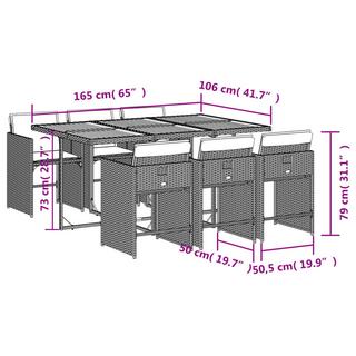 VidaXL Garten essgruppe poly-rattan  