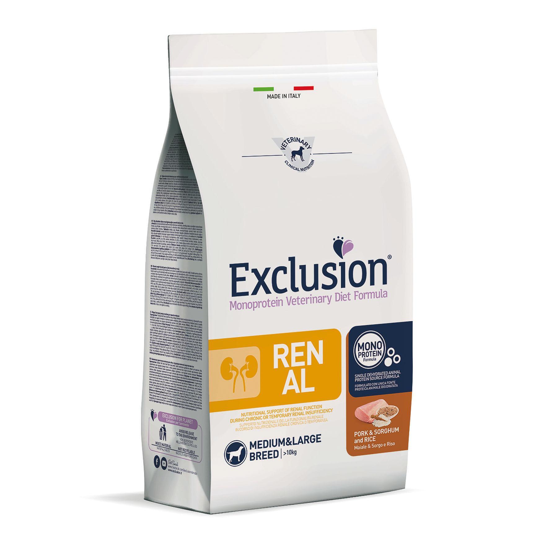 Exclusion  Dog VET Renal Adult Medium & Large Pork, 12kg 