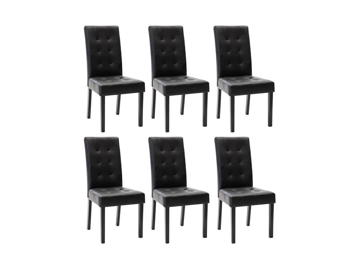 Vente-unique Lot de 6 chaises VILLOSA Similipieds bois  