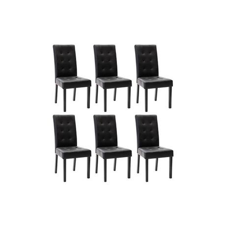 Vente-unique Lot de 6 chaises VILLOSA Similipieds bois  