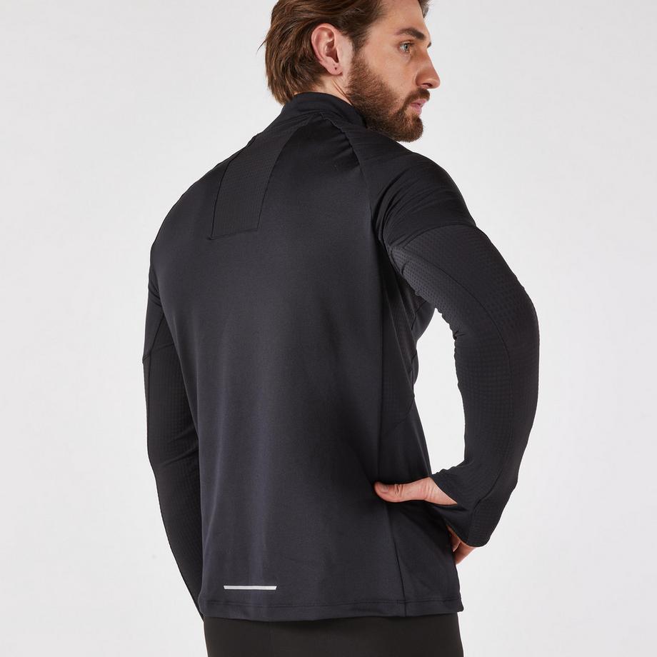 KIPRUN  Laufshirt Langarm  mit Halb-Reissverschluss - Kiprun run 500 warm 