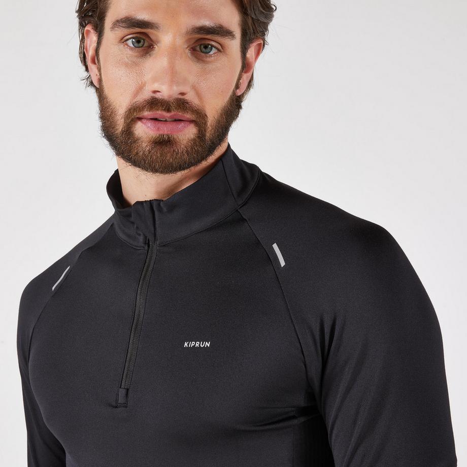 KIPRUN  Laufshirt Langarm  mit Halb-Reissverschluss - Kiprun run 500 warm 