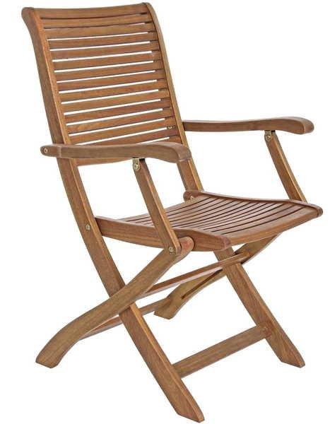 mutoni Chaise de jardin avec accoudoirs Noemi bois  