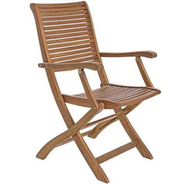 Chaise de jardin avec accoudoirs Noemi bois