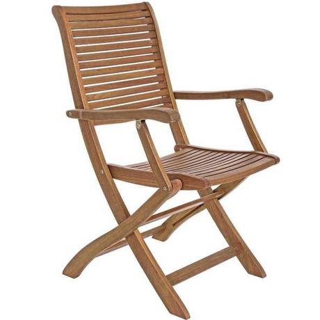 mutoni Chaise de jardin avec accoudoirs Noemi bois  