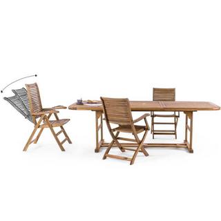 mutoni Chaise de jardin avec accoudoirs Noemi bois  