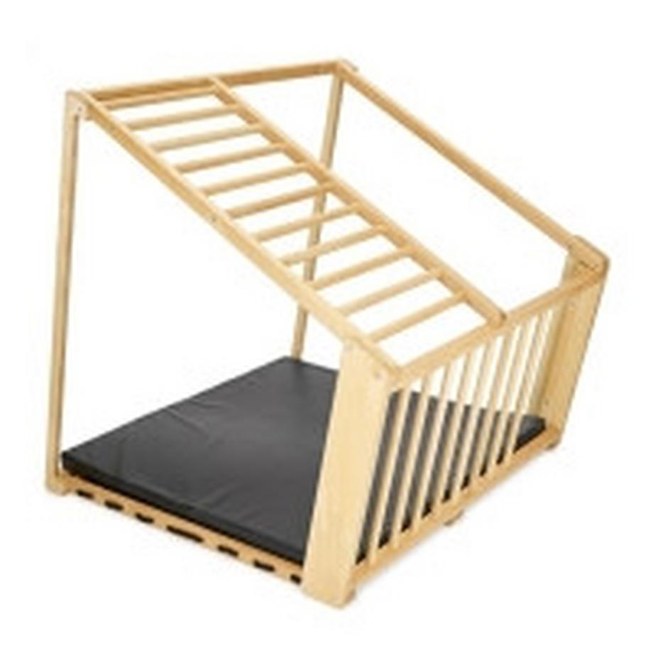 Montessori  Klettergerüst Montessori® mit Sicherheitsmatte (dunkel) + 1 Rutsche + Zubehör (ab 18 Monate) 