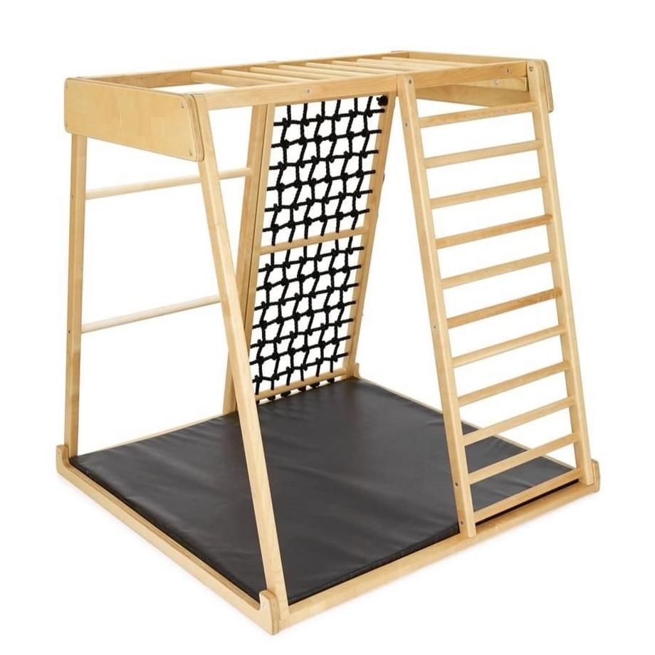 Montessori  Klettergerüst Montessori® mit Sicherheitsmatte (dunkel) + 1 Rutsche + Zubehör (ab 18 Monate) 