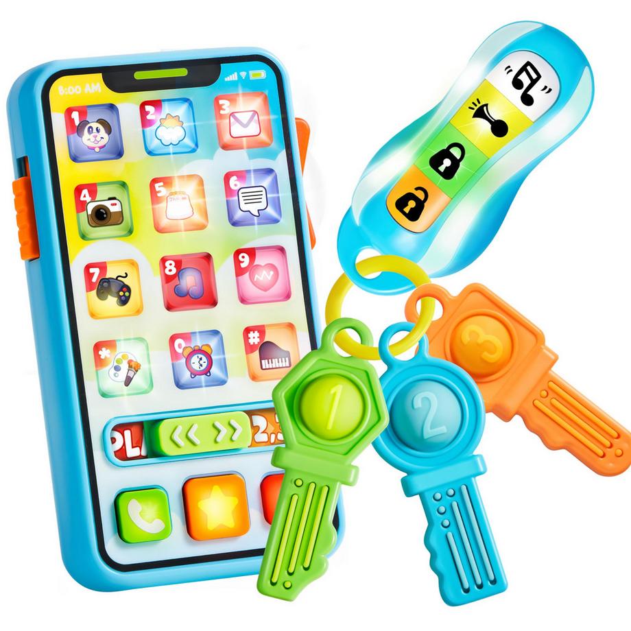 Activity-board  Smartphone, Telefon, Play Phone Schlüsselanhänger Schlüssel Spielzeug Set Kinder Kleinkind Handy Spielzeug 