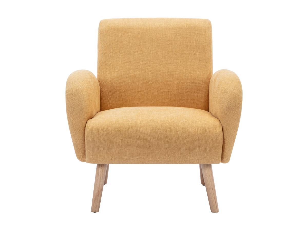 Vente-unique Fauteuil en tissu jaune moutarde MAZARONE  