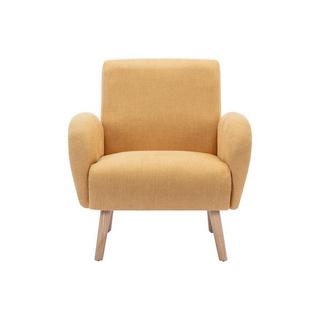 Vente-unique Fauteuil en tissu jaune moutarde MAZARONE  