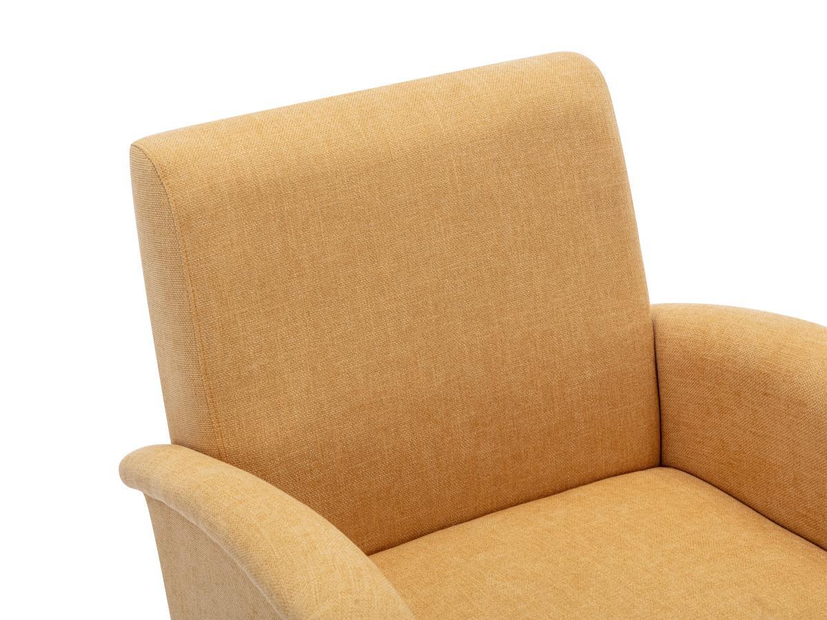 Vente-unique Fauteuil en tissu jaune moutarde MAZARONE  