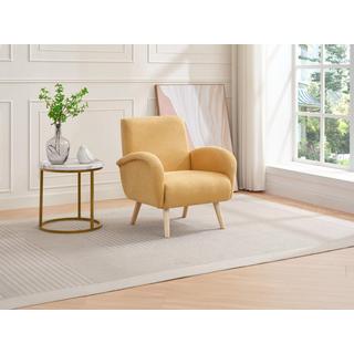Vente-unique Fauteuil en tissu jaune moutarde MAZARONE  