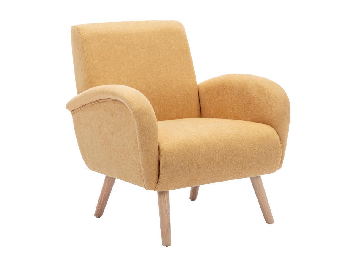 Vente-unique Fauteuil en tissu jaune moutarde MAZARONE  