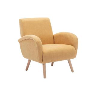 Vente-unique Fauteuil en tissu jaune moutarde MAZARONE  