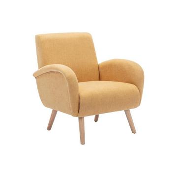 Fauteuil en tissu jaune moutarde MAZARONE
