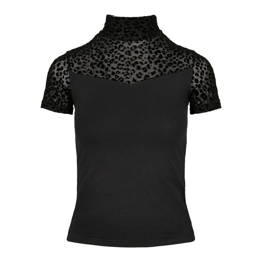 URBAN CLASSICS Flock Lace Turtleneck T-Shirt  