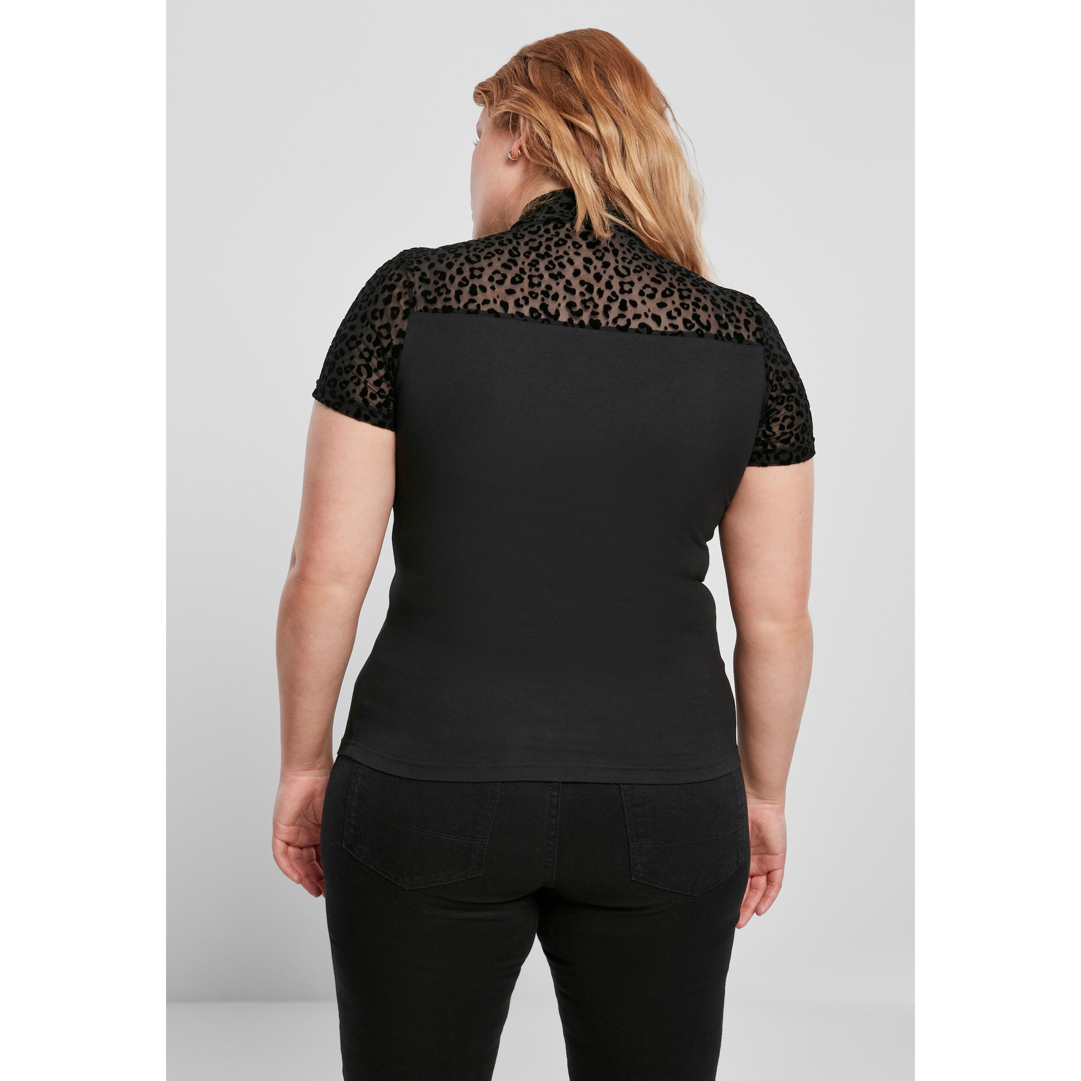 URBAN CLASSICS  T-shirt femme  flock lace turtleneck (grandes tailles) 