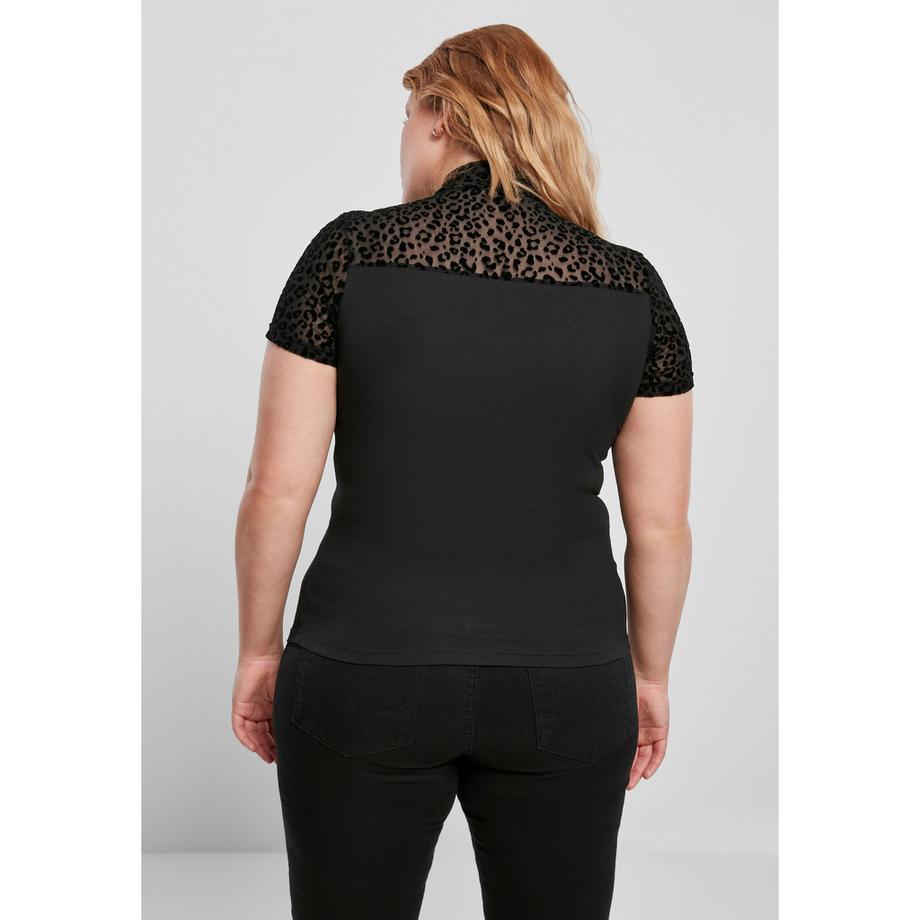 URBAN CLASSICS Flock Lace Turtleneck T-Shirt  